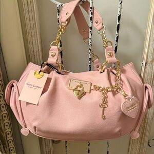 Juicy Couture Pink Shoulder Bag with Gold Accents